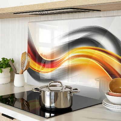 Tabla de cocina Ondas en naranja y negro