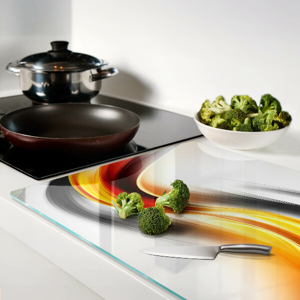 Tabla de cocina Ondas en naranja y negro
