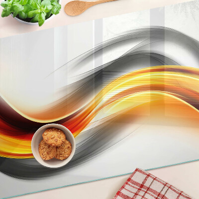 Tabla de cocina Ondas en naranja y negro