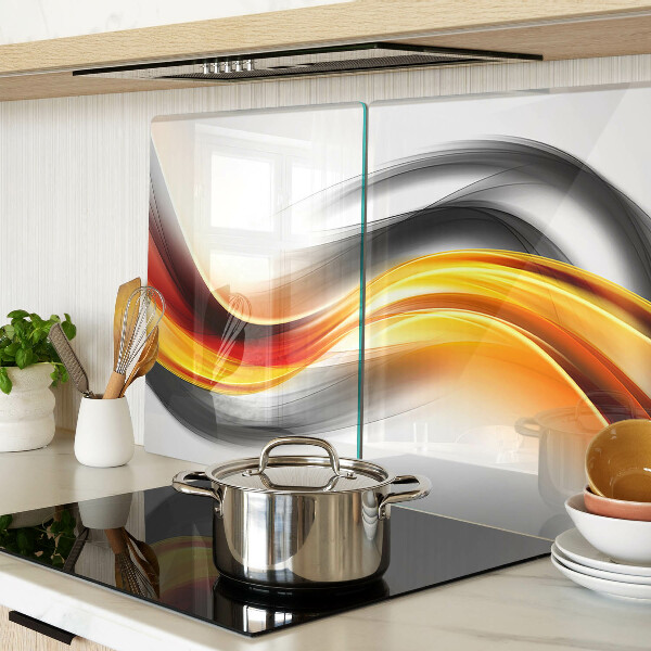 Tabla de cocina Ondas en naranja y negro