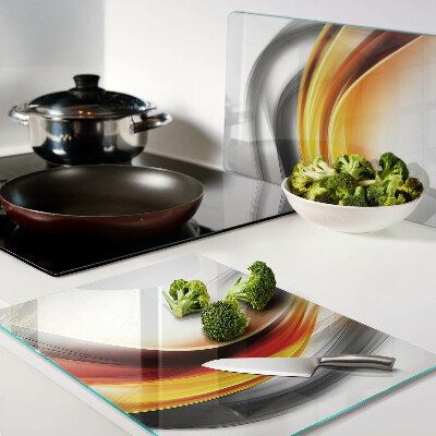 Tabla de cocina Ondas en naranja y negro