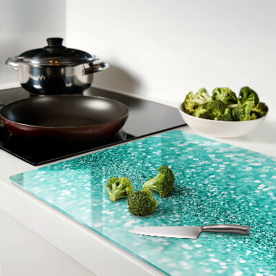 Szklana deska do krojenia Błyszczący turkusowy brokat