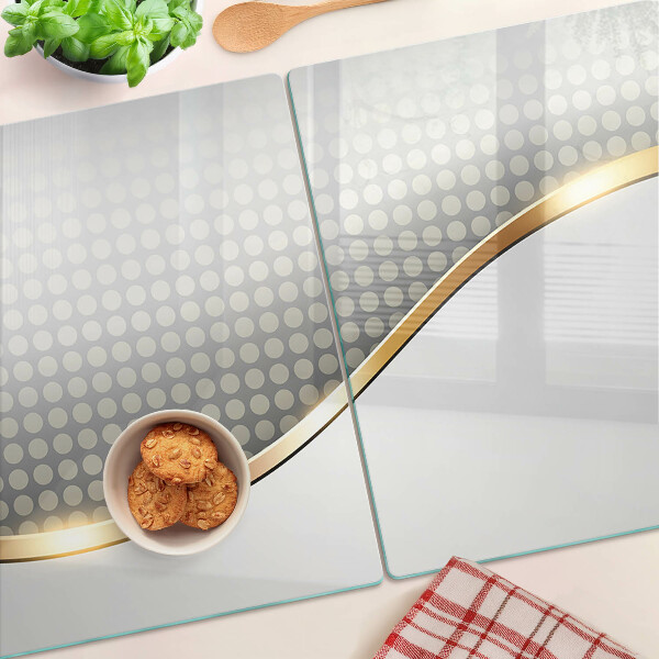 Szklana deska kuchenna Złota fala na tle kropek