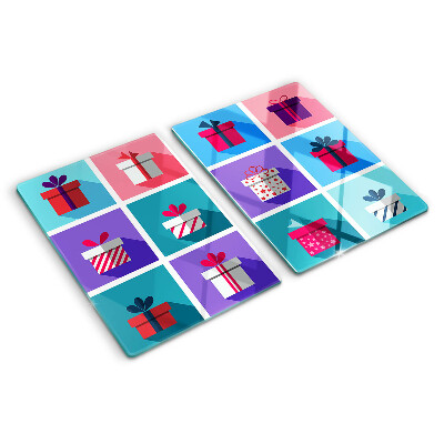 Tabla para cortar Motivos de regalo en varios colores.