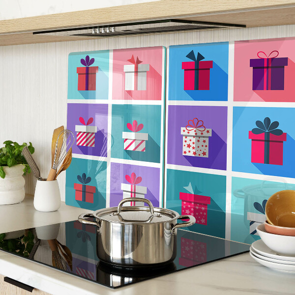 Tabla para cortar Motivos de regalo en varios colores.