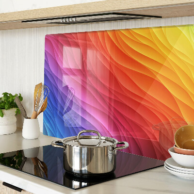 Deska kuchenna szklana Fale kolorowe