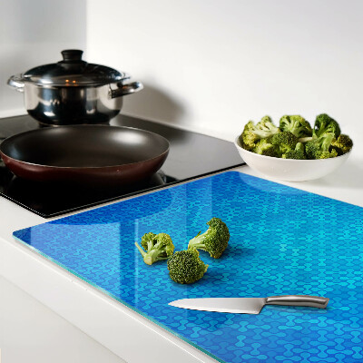 Tabla para cortar Un patrón ondulado en tonos azules.