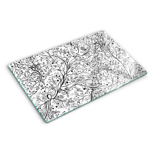 Tabla de cocina Un patrón de planta con ramas delicadas.