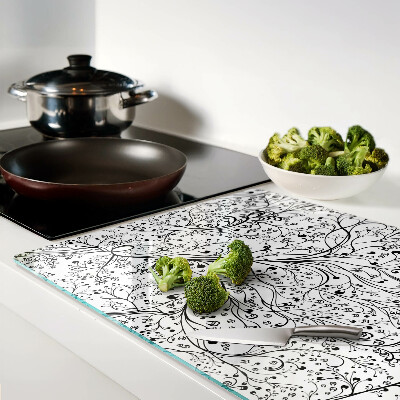 Tabla de cocina Un patrón de planta con ramas delicadas.