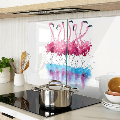 Deska kuchenna szklana Flamingi w akwarelowym stylu