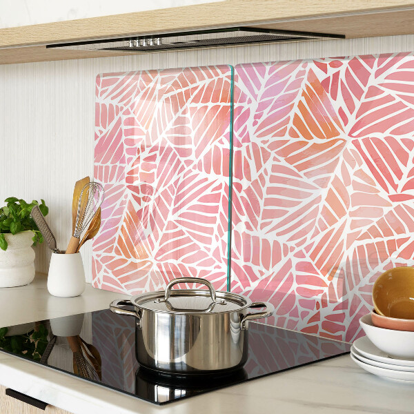 Deska kuchenna szklana Liście w pastelowych odcieniach