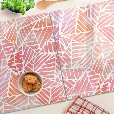 Deska kuchenna szklana Liście w pastelowych odcieniach