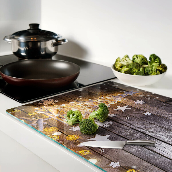 Szklana deska do krojenia Świąteczne drzewko z dekoracjami