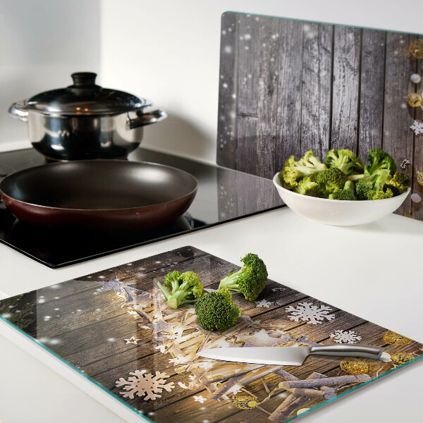 Tabla de cortar de cristal Árbol de Navidad con adornos