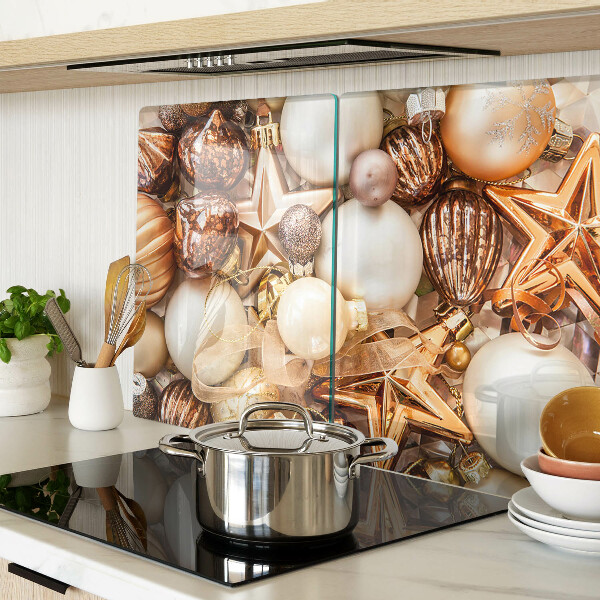 Szklana deska kuchenna Świąteczne ozdoby i bombki