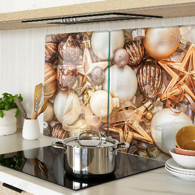 Szklana deska kuchenna Świąteczne ozdoby i bombki