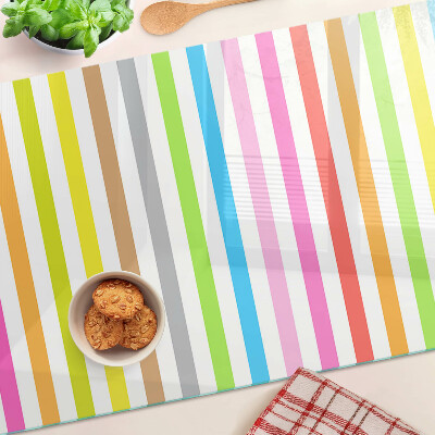 Tabla de cortar de cristal Rayas de colores del arco iris