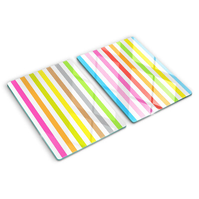 Tabla de cortar de cristal Rayas de colores del arco iris