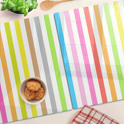 Szklana deska kuchenna Paski w kolorach tęczy