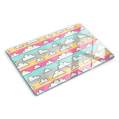 Tabla de cortar Nubes sobre un fondo pastel