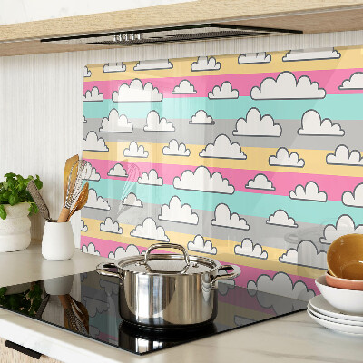 Tabla de cortar Nubes sobre un fondo pastel