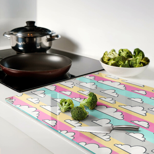 Tabla de cortar Nubes sobre un fondo pastel