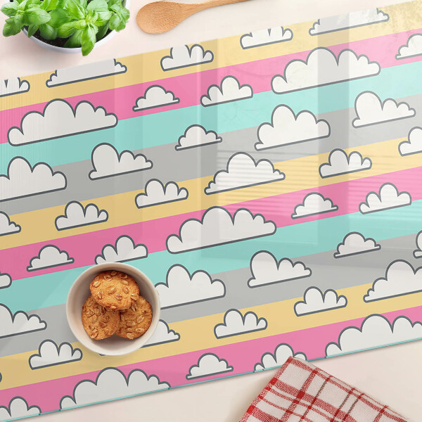 Tabla de cortar Nubes sobre un fondo pastel