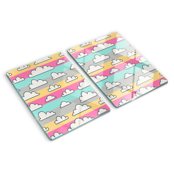 Tabla de cortar Nubes sobre un fondo pastel