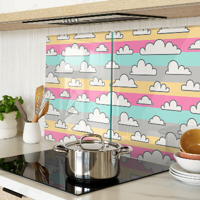 Tabla de cortar Nubes sobre un fondo pastel