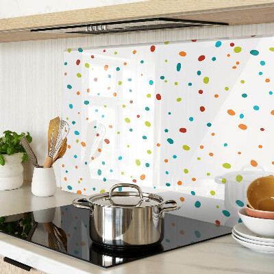 Tabla de cocina Puntos de colores sobre un fondo blanco