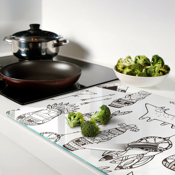 Tabla para cortar Motivo étnico con animales