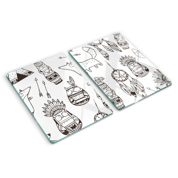 Tabla para cortar Motivo étnico con animales