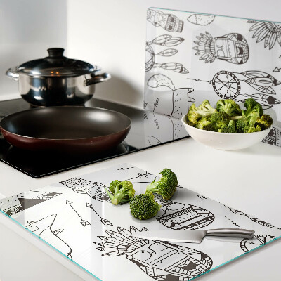 Tabla para cortar Motivo étnico con animales