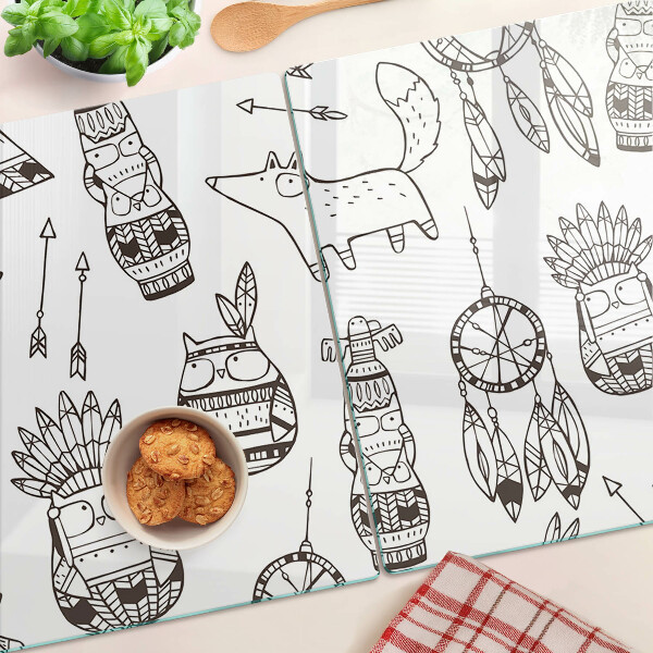 Tabla para cortar Motivo étnico con animales