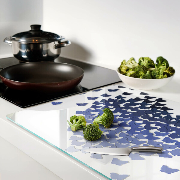 Szklana deska do krojenia Motyw serca z motylami