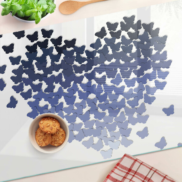 Tabla de cocina Motivo de corazón con mariposas