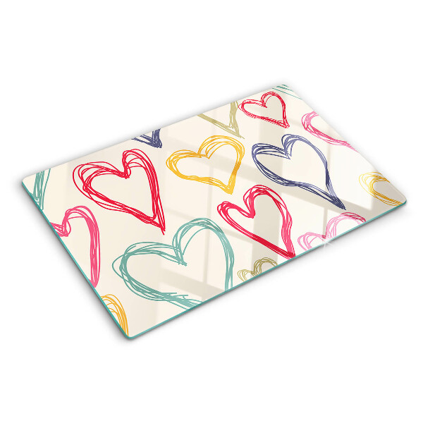 Tabla para cortar Corazón en diferentes colores