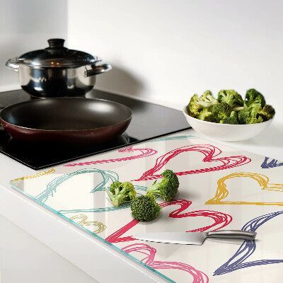 Szklana deska kuchenna Serce w różnych kolorach