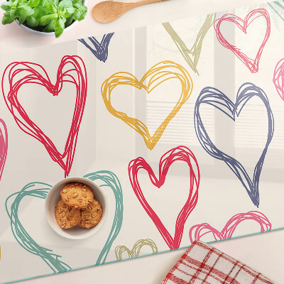 Tabla para cortar Corazón en diferentes colores