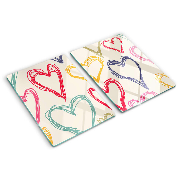 Tabla para cortar Corazón en diferentes colores