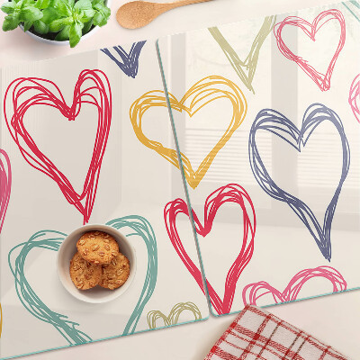 Tabla para cortar Corazón en diferentes colores