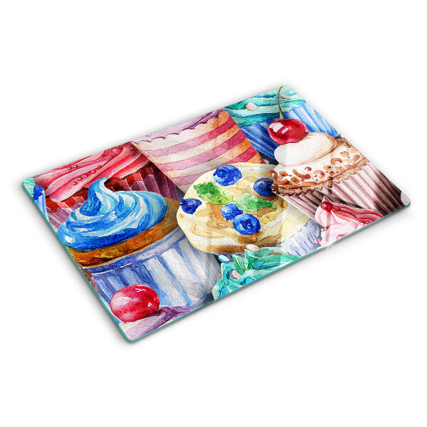 Tabla de cortar Cupcakes y pasteles coloridos