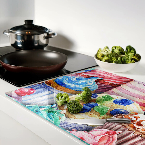 Tabla de cortar Cupcakes y pasteles coloridos