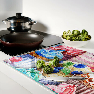 Tabla de cortar Cupcakes y pasteles coloridos