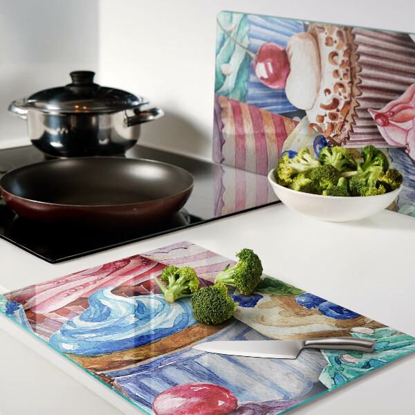 Tabla de cortar Cupcakes y pasteles coloridos