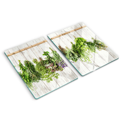 Tabla de cocina Hierbas sobre un fondo de madera