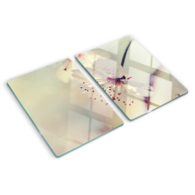 Tabla de cocina Flores sobre un fondo geométrico