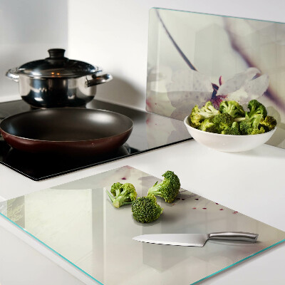 Szklana deska kuchenna Kwiaty na tle geometrycznym