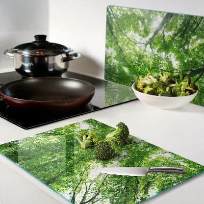 Tabla de cortar de cristal Bosques y árboles verdes