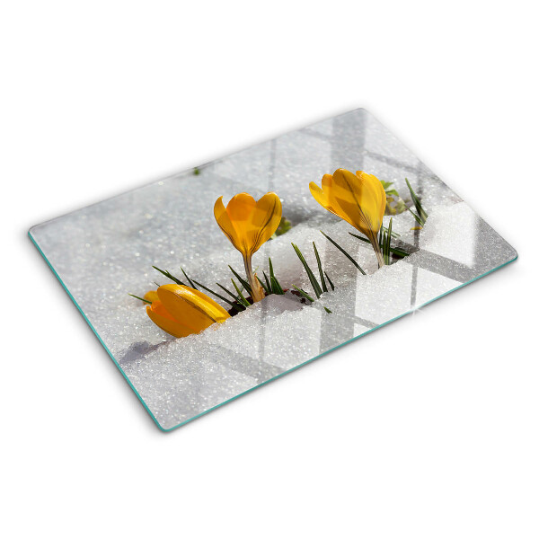 Tabla de cortar Azafranes en la nieve